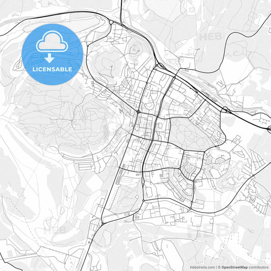 Vector PDF map of Most, Czechia