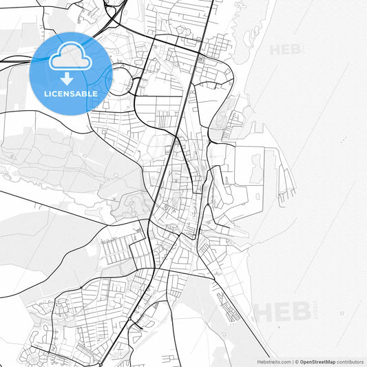 Vector PDF map of Køge, Denmark