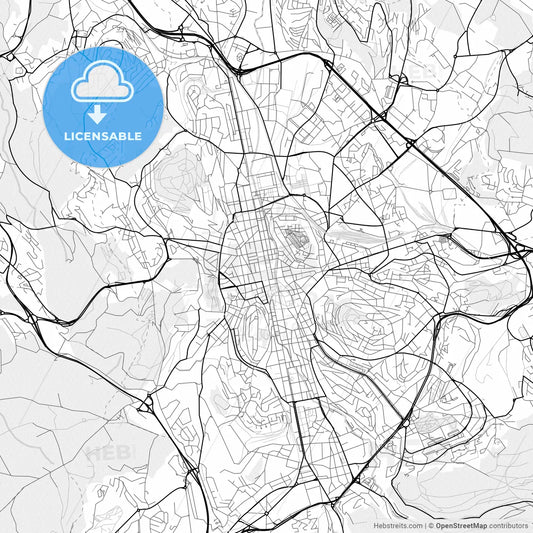 Vector PDF map of Saint-Étienne, France