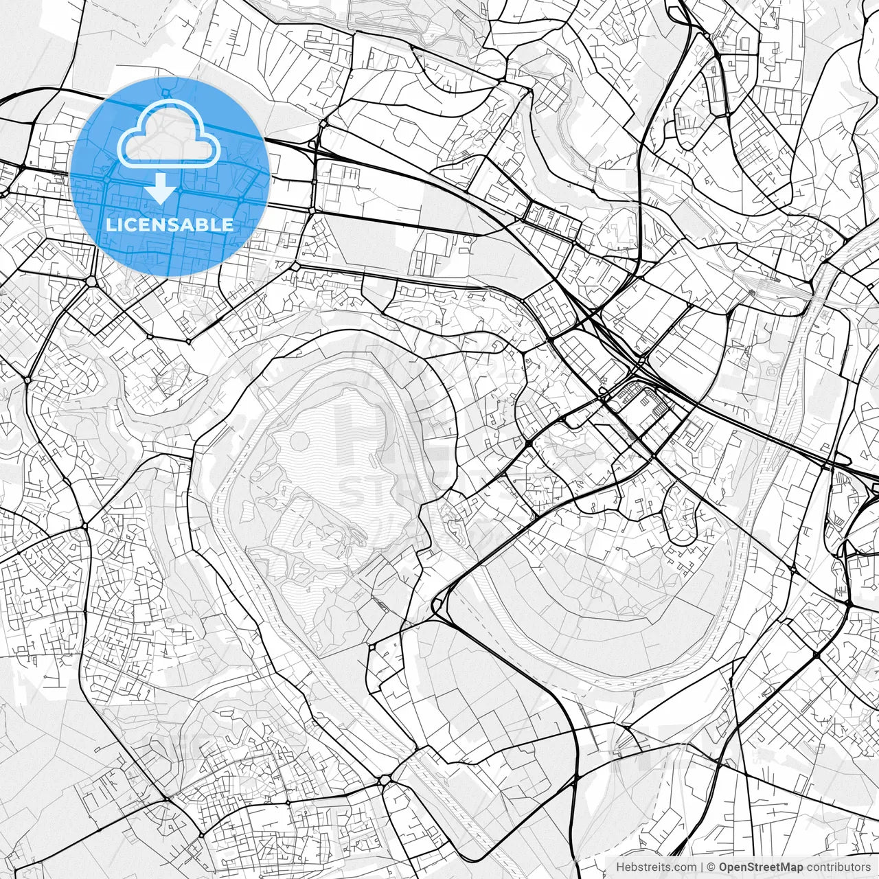 Vector PDF map of Cergy, France