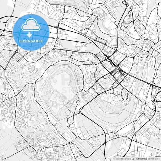 Vector PDF map of Cergy, France