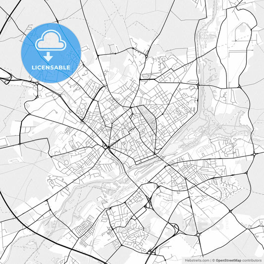 Vector PDF map of Saint-Quentin, France