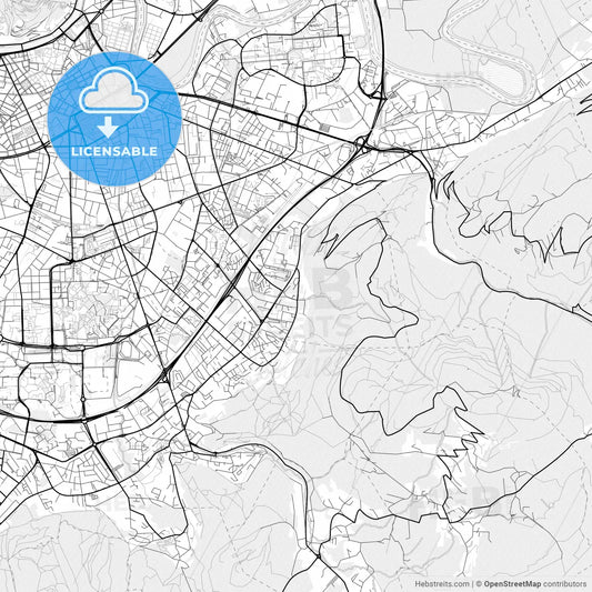 Vector PDF map of Saint-Martin-d Hères, France