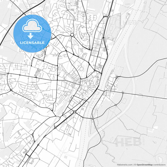 Vector PDF map of Mâcon, France