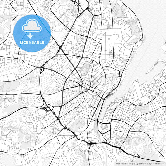 Vector PDF map of Kiel, Germany