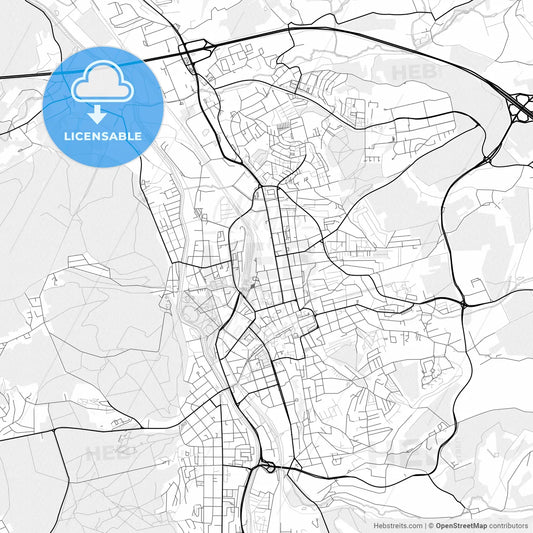 Vector PDF map of Gera, Germany