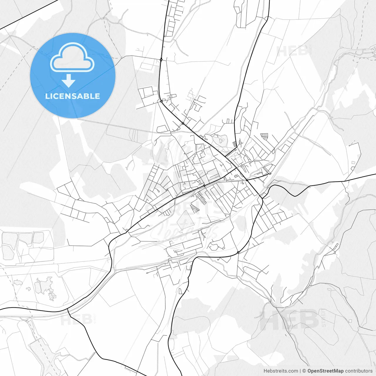 Vector PDF map of Ajka, Hungary