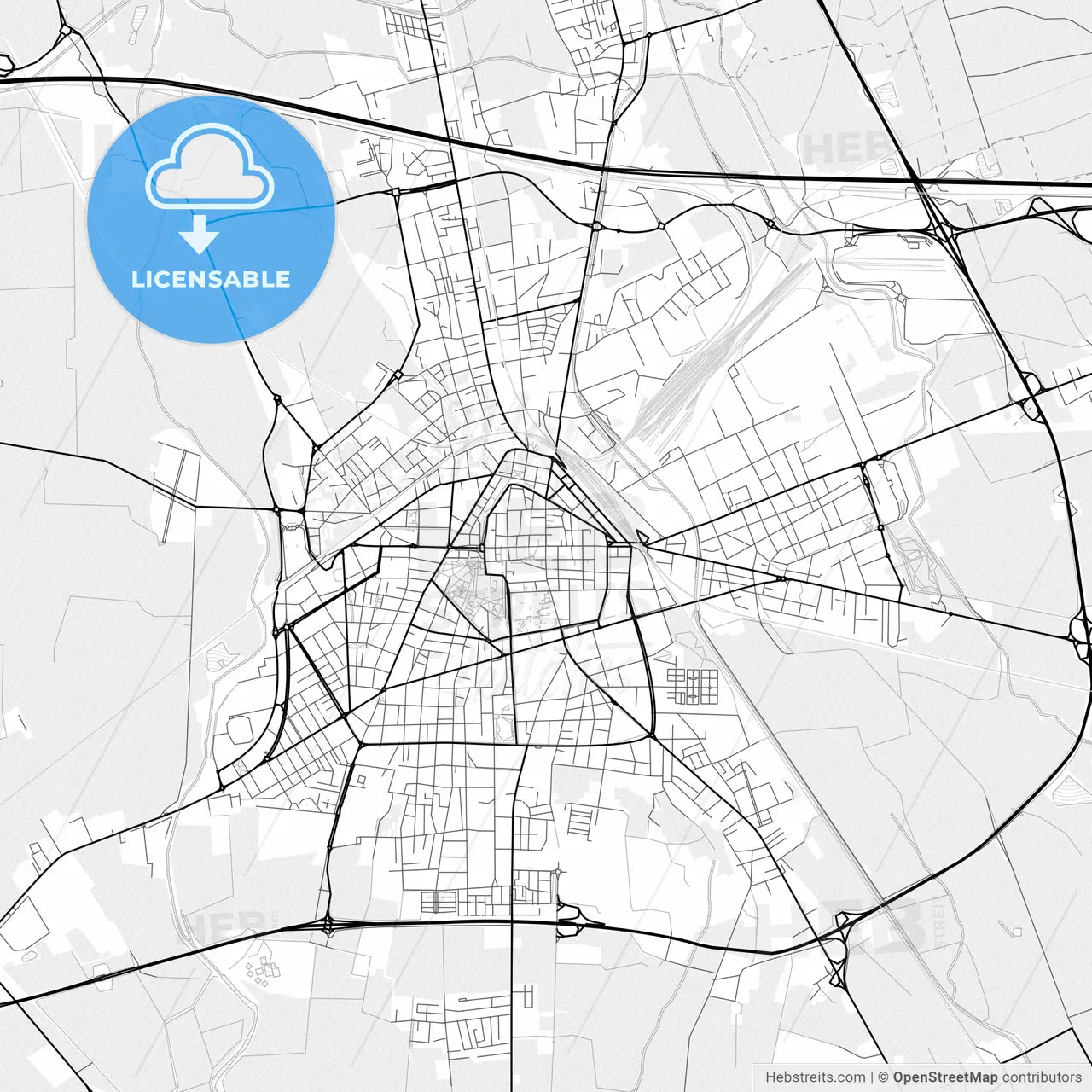 Vector PDF map of Novara, Italy