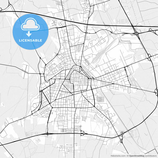 Vector PDF map of Novara, Italy