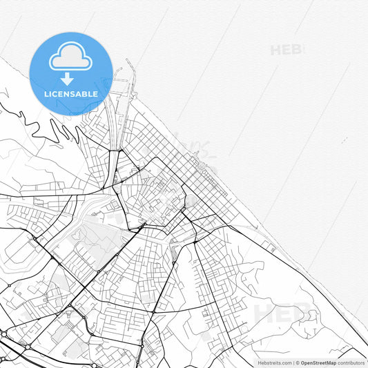Vector PDF map of Pesaro, Italy
