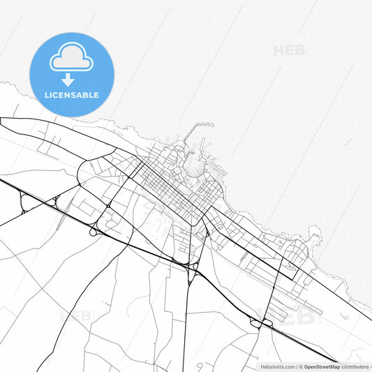 Vector PDF map of Trani, Italy