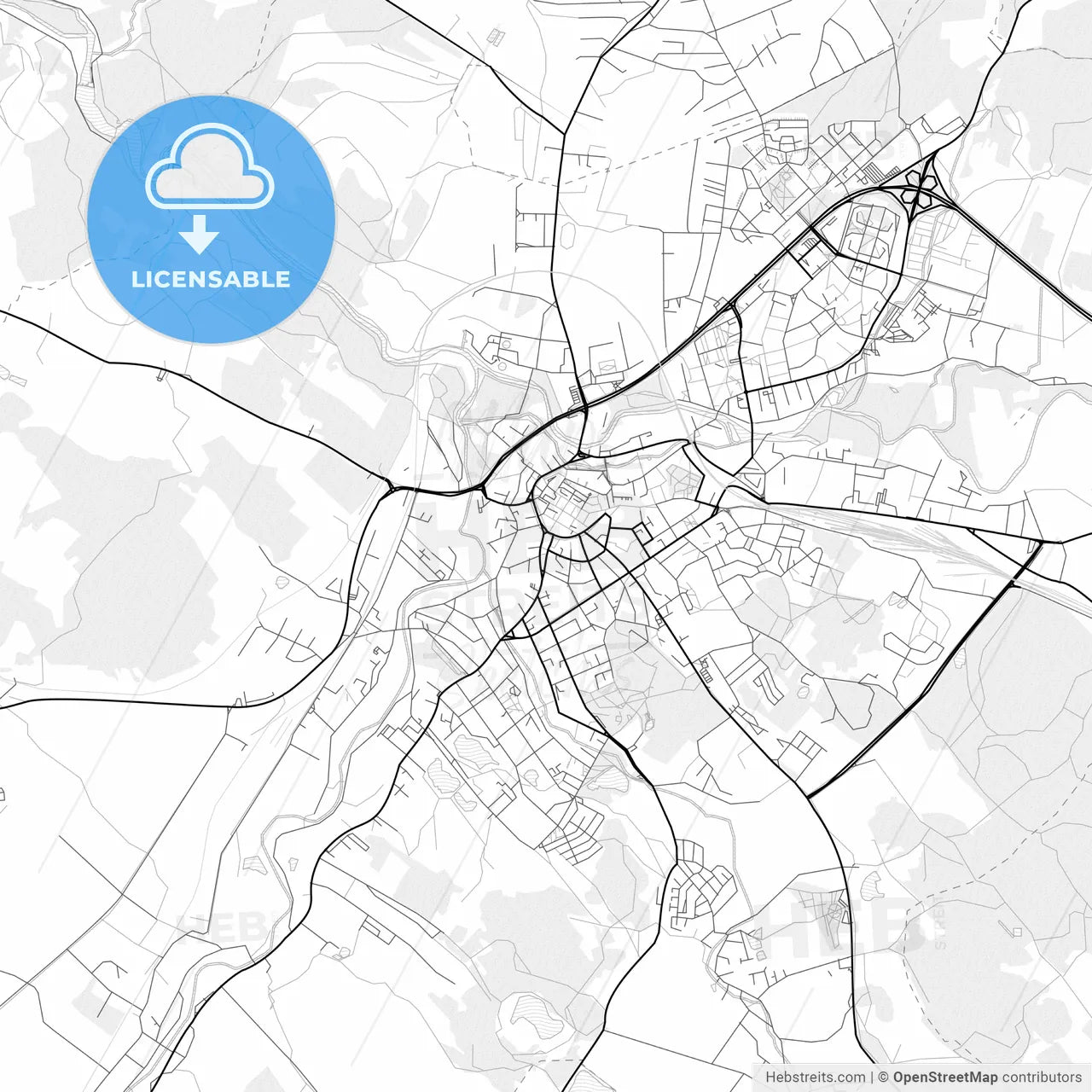 Vector PDF map of Jelenia Góra, Poland