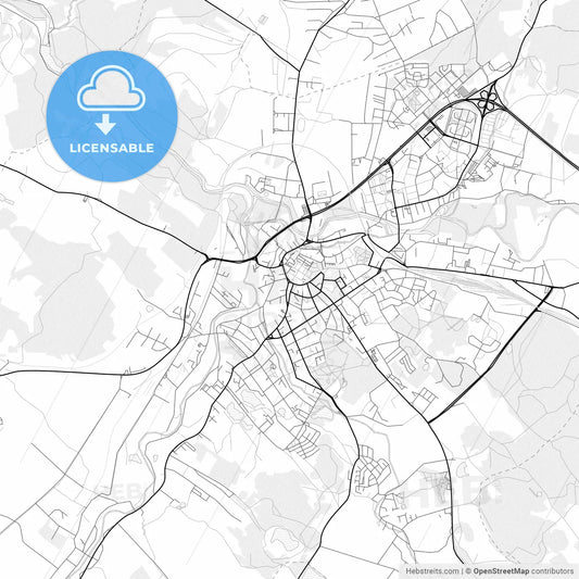 Vector PDF map of Jelenia Góra, Poland