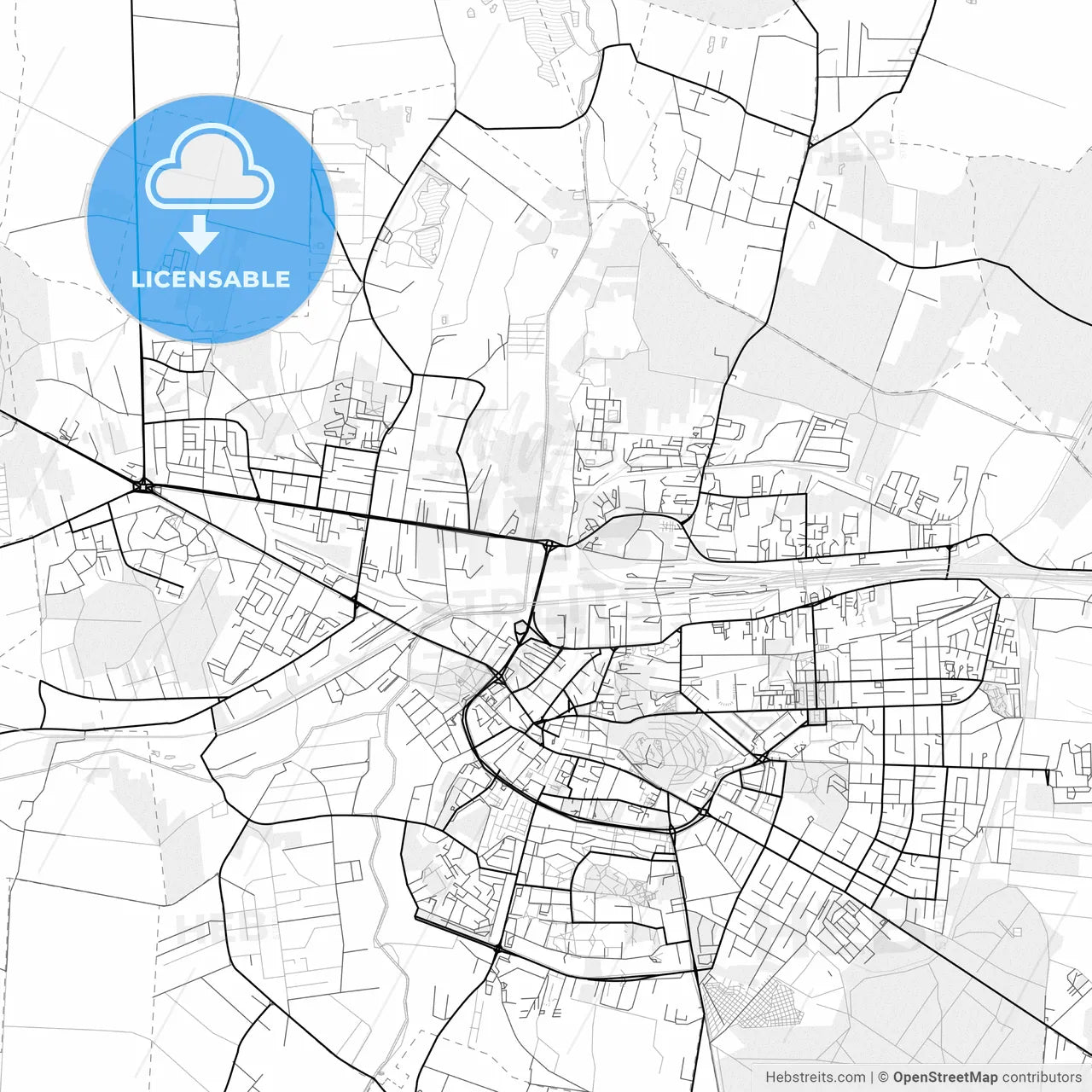 Vector PDF map of Chełm, Poland