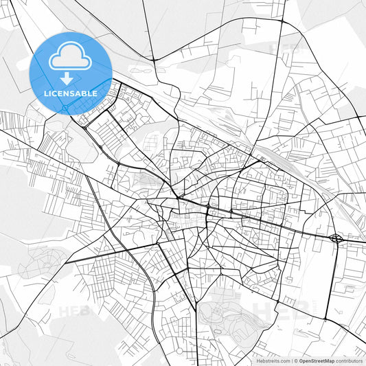 Vector PDF map of Craiova, Romania