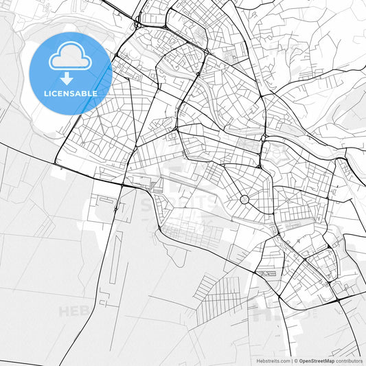Vector PDF map of Oradea, Romania