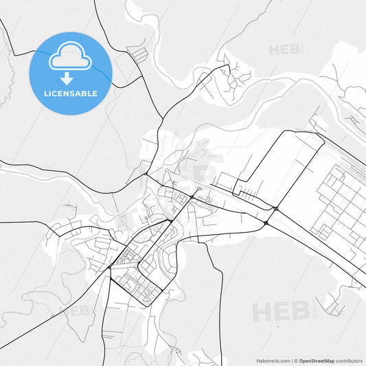 Vector PDF map of Onești, Romania