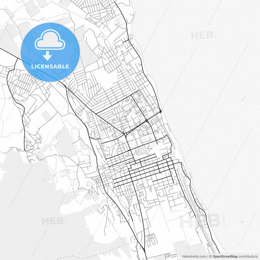 Vector PDF map of Derbent, Russia