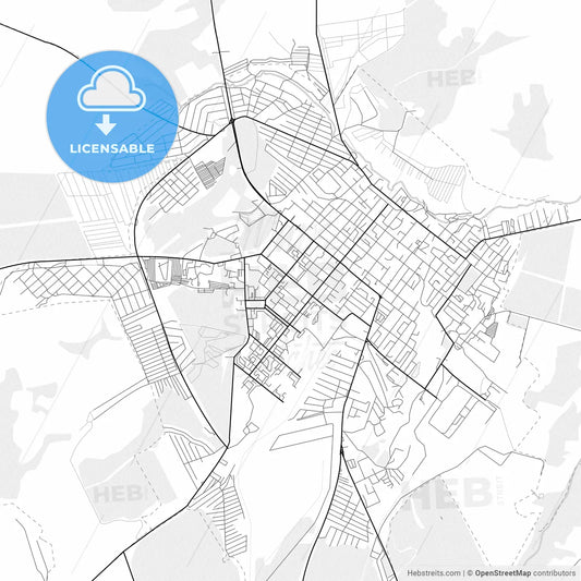 Vector PDF map of Belebey, Russia
