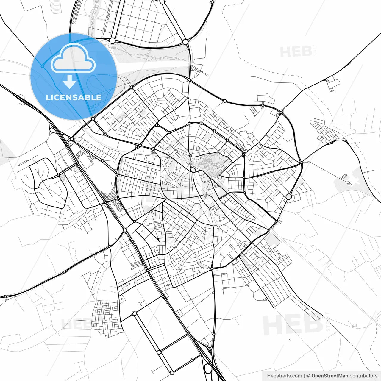 Vector PDF map of Dos Hermanas, Spain