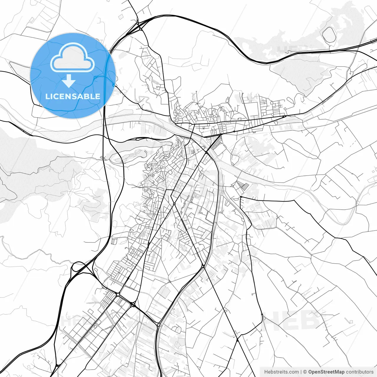 Vector PDF map of Lorca, Spain