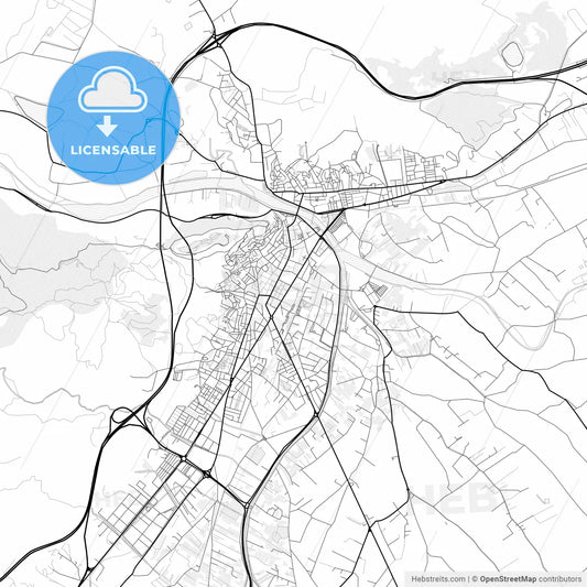 Vector PDF map of Lorca, Spain