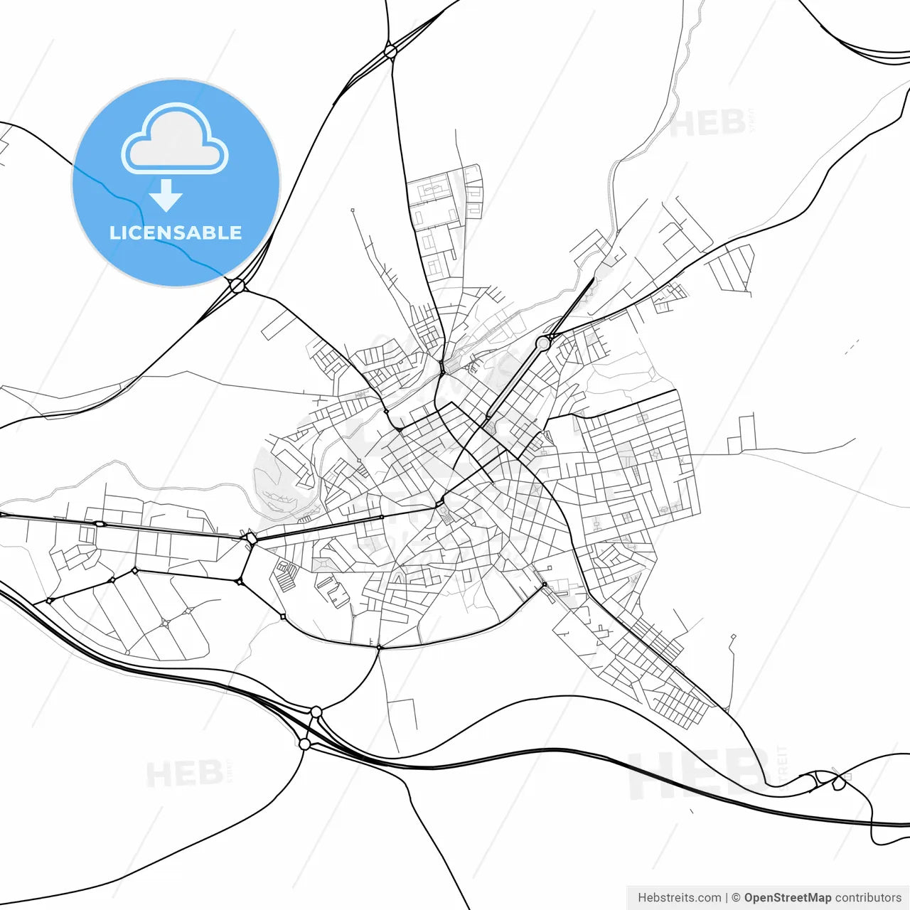 Vector PDF map of Linares, Spain