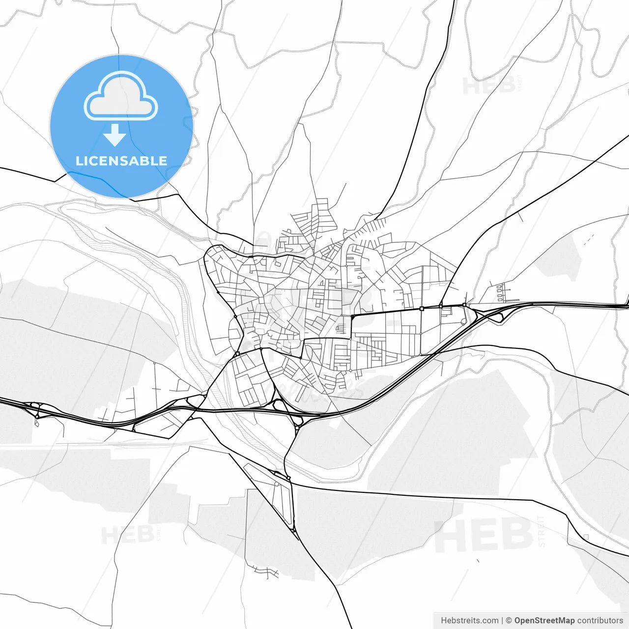 Vector PDF map of Andújar, Spain