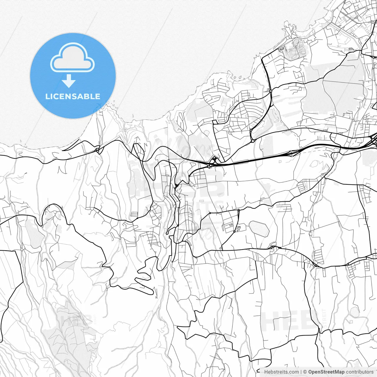 Vector PDF map of Los Realejos, Spain