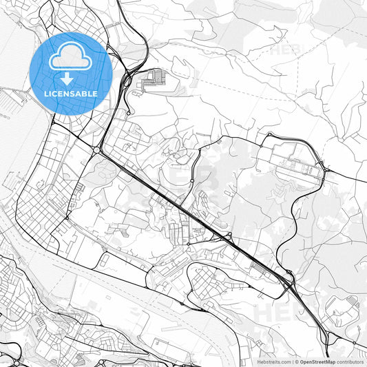 Vector PDF map of Leioa, Spain