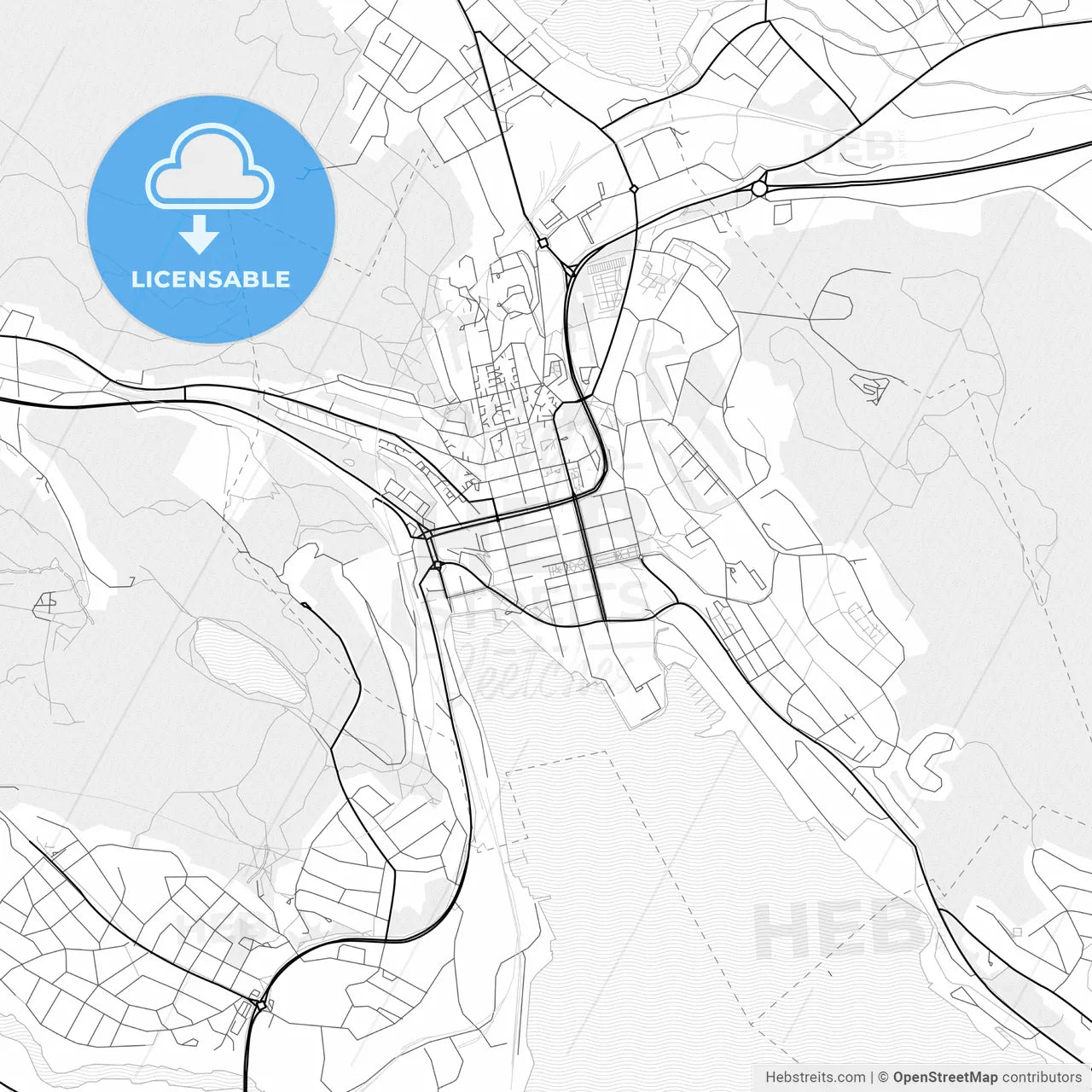 Vector PDF map of Örnsköldsvik, Sweden