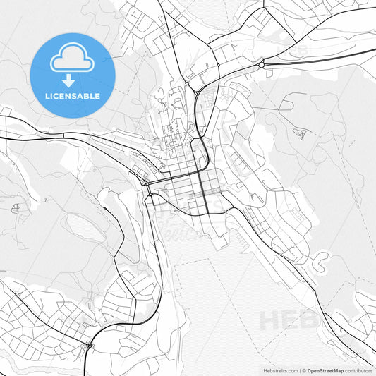 Vector PDF map of Örnsköldsvik, Sweden