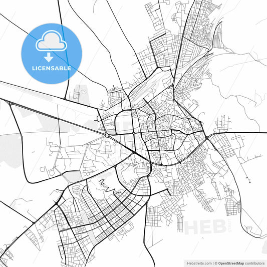Vector PDF map of Erzurum, Turkey