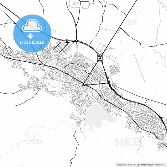Vector PDF map of Kütahya, Turkey