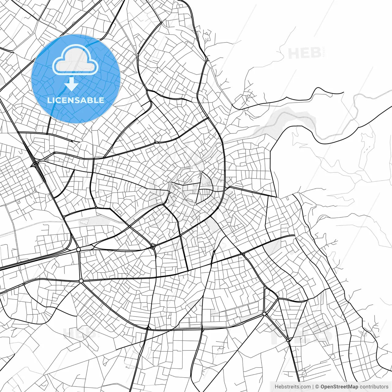 Vector PDF map of Aksaray, Turkey