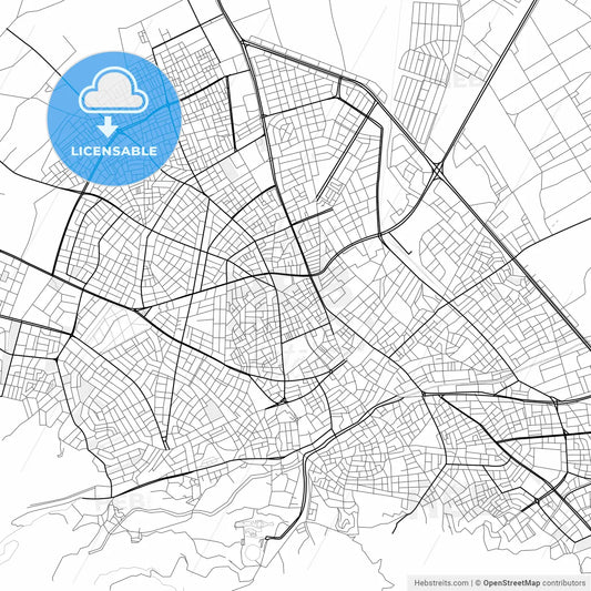 Vector PDF map of Isparta, Turkey