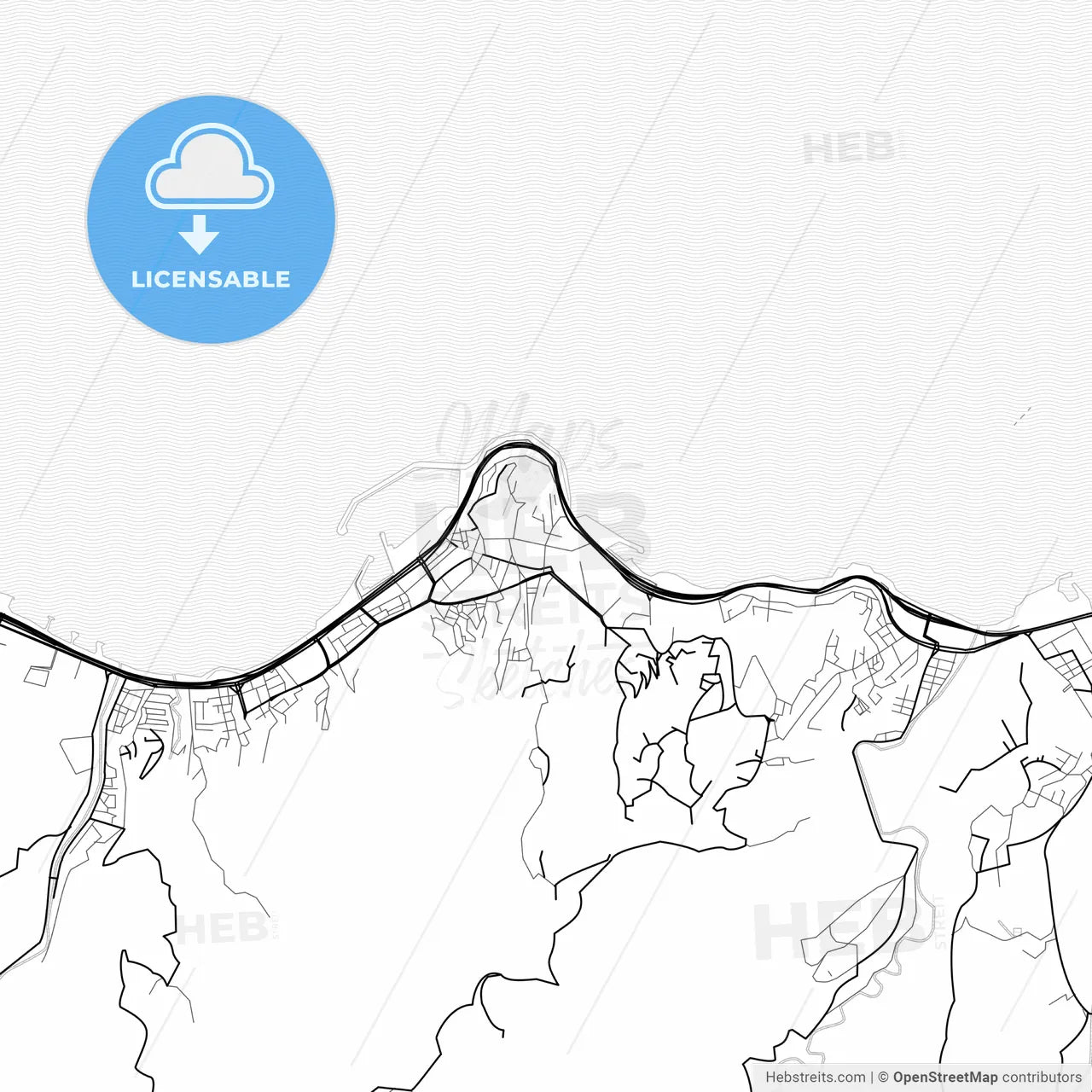 Vector PDF map of Giresun, Turkey