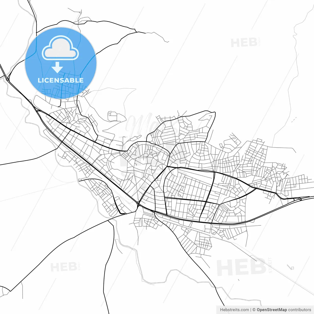 Vector PDF map of Tavşanlı, Turkey