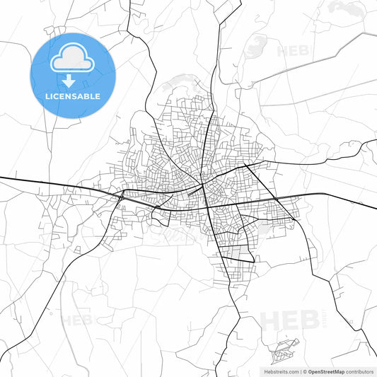 Vector PDF map of Serik, Turkey