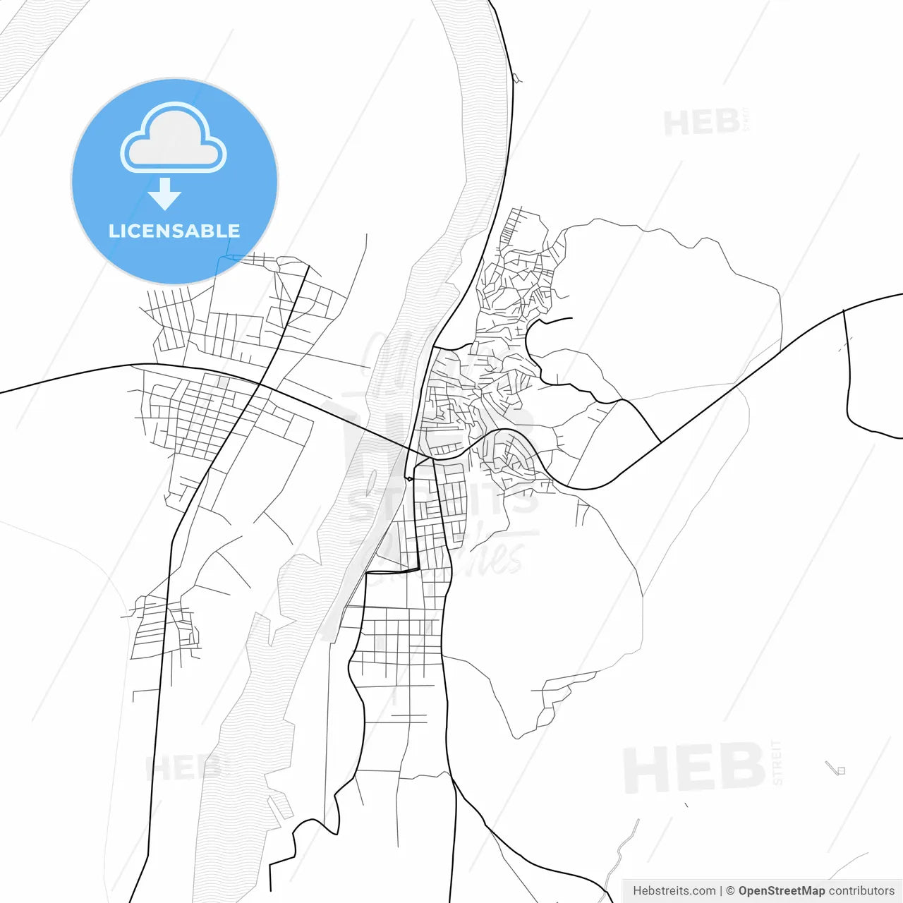 Vector PDF map of Birecik, Turkey