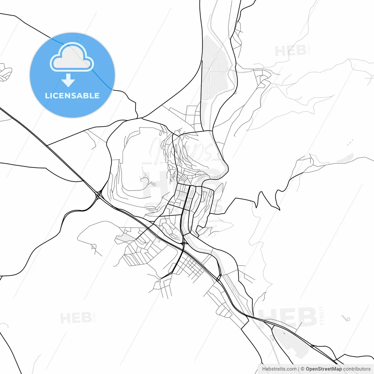 Vector PDF map of Bayburt, Turkey