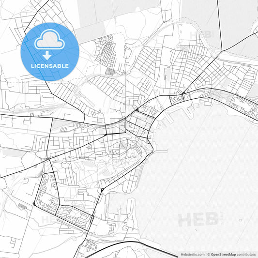 Vector PDF map of Kerch, Ukraine