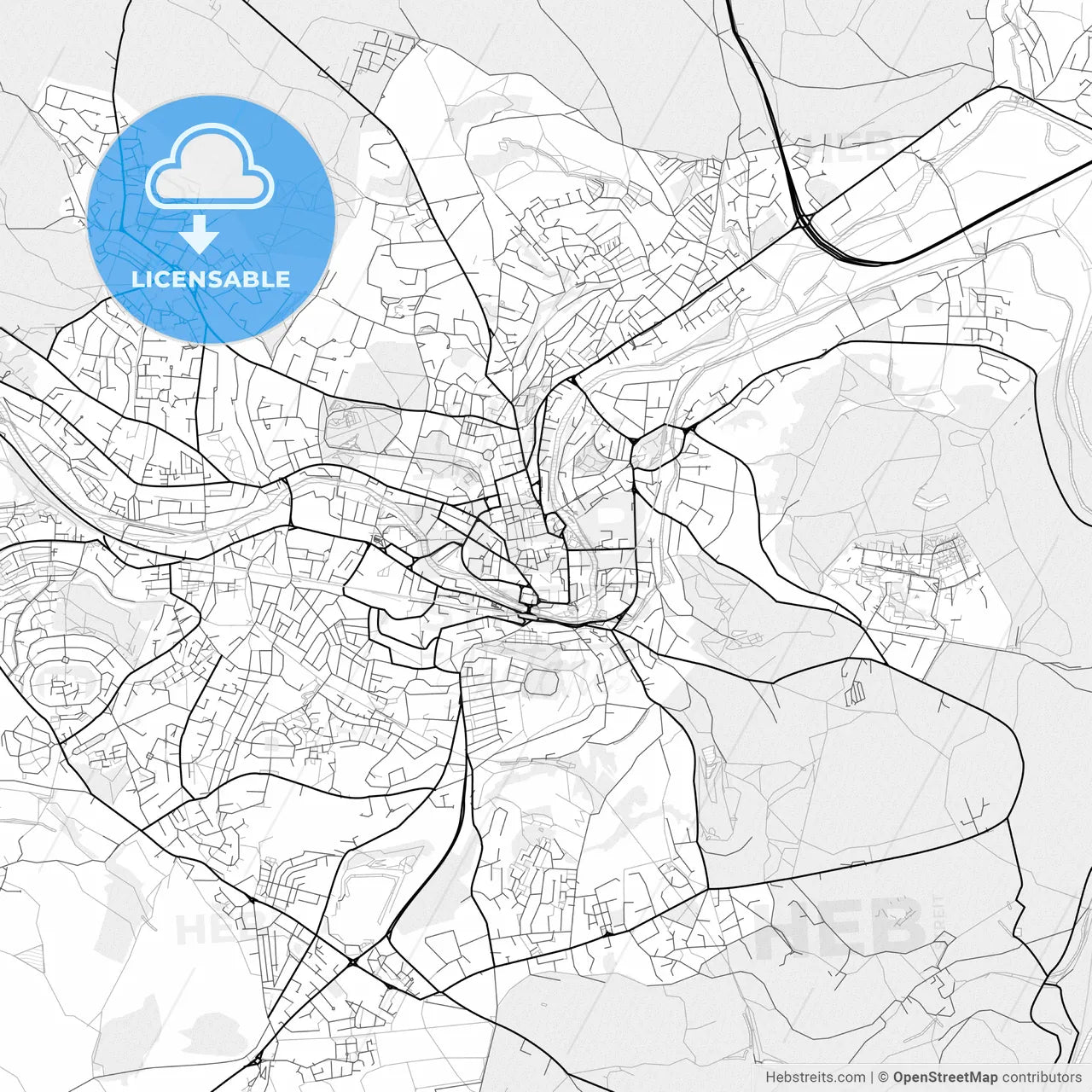 Vector PDF map of Bath, England