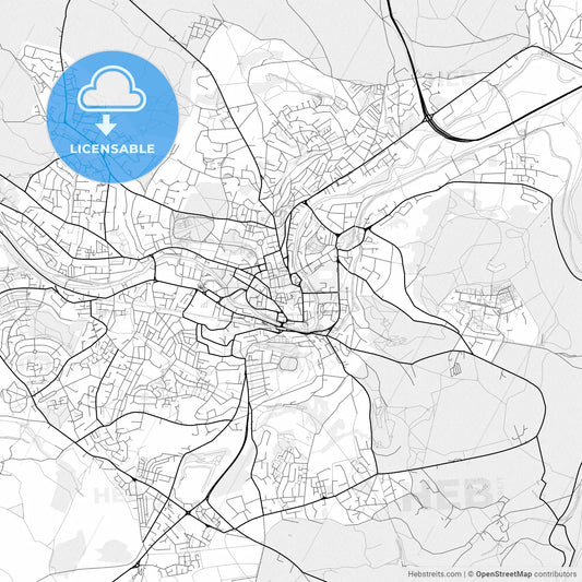 Vector PDF map of Bath, England