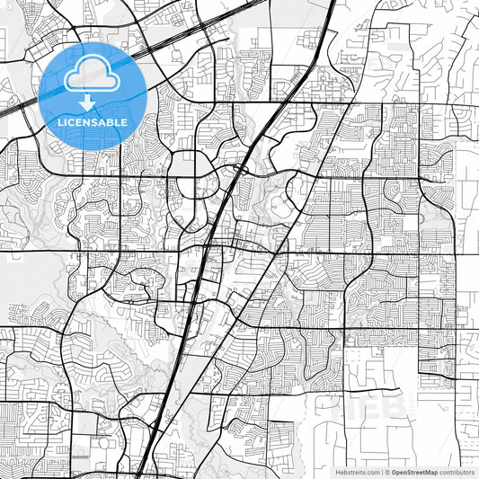 Vector PDF map of Allen, Texas, United States