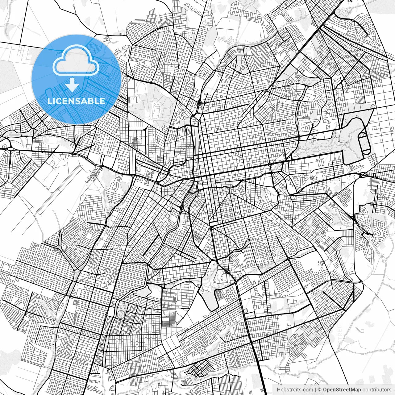 Vector PDF map of Campo Grande, Brazil