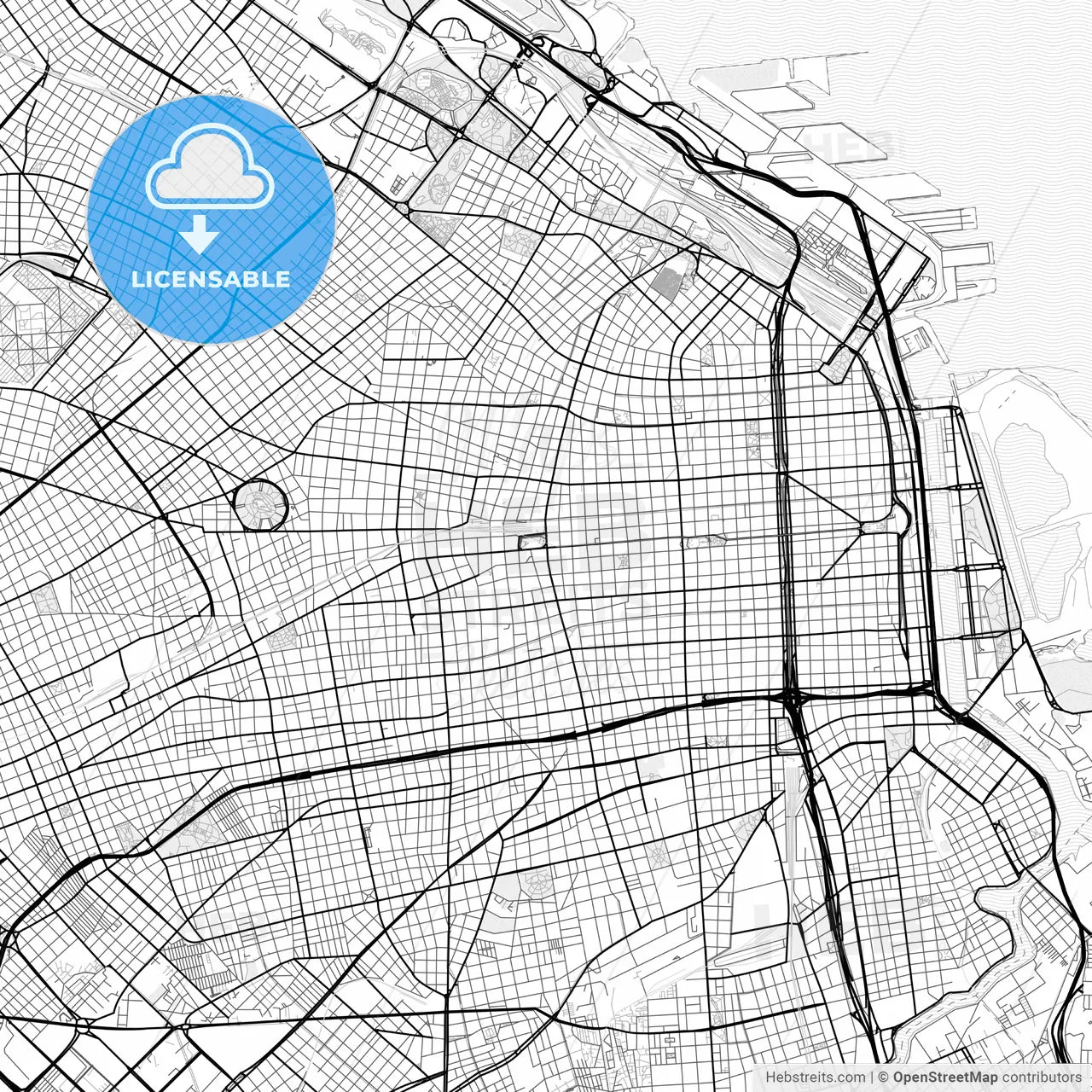 Vector PDF map of Balvanera, Argentina