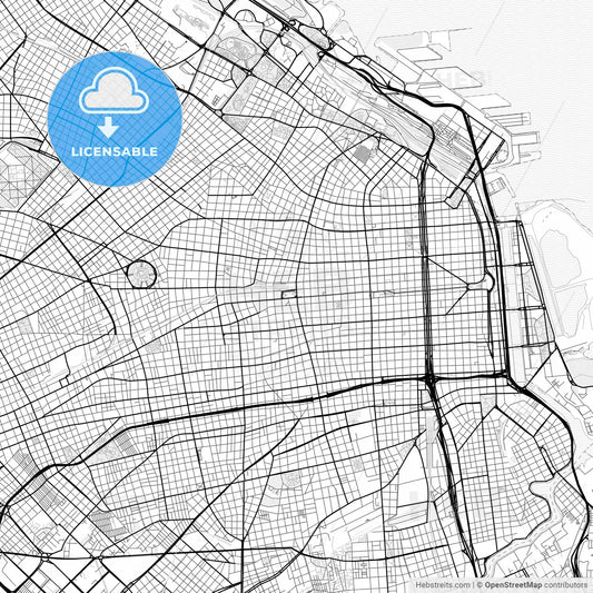 Vector PDF map of Balvanera, Argentina