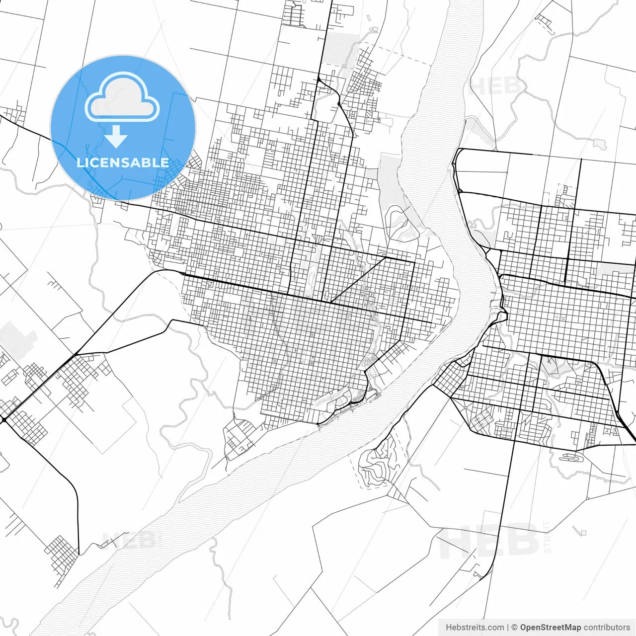 Vector PDF map of Concordia, Argentina