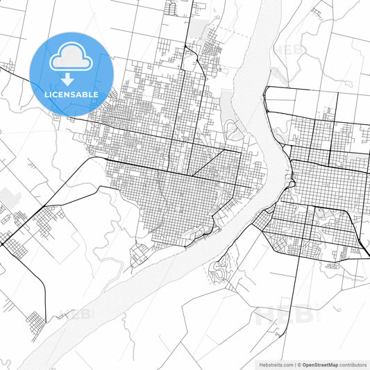 Vector PDF map of Concordia, Argentina